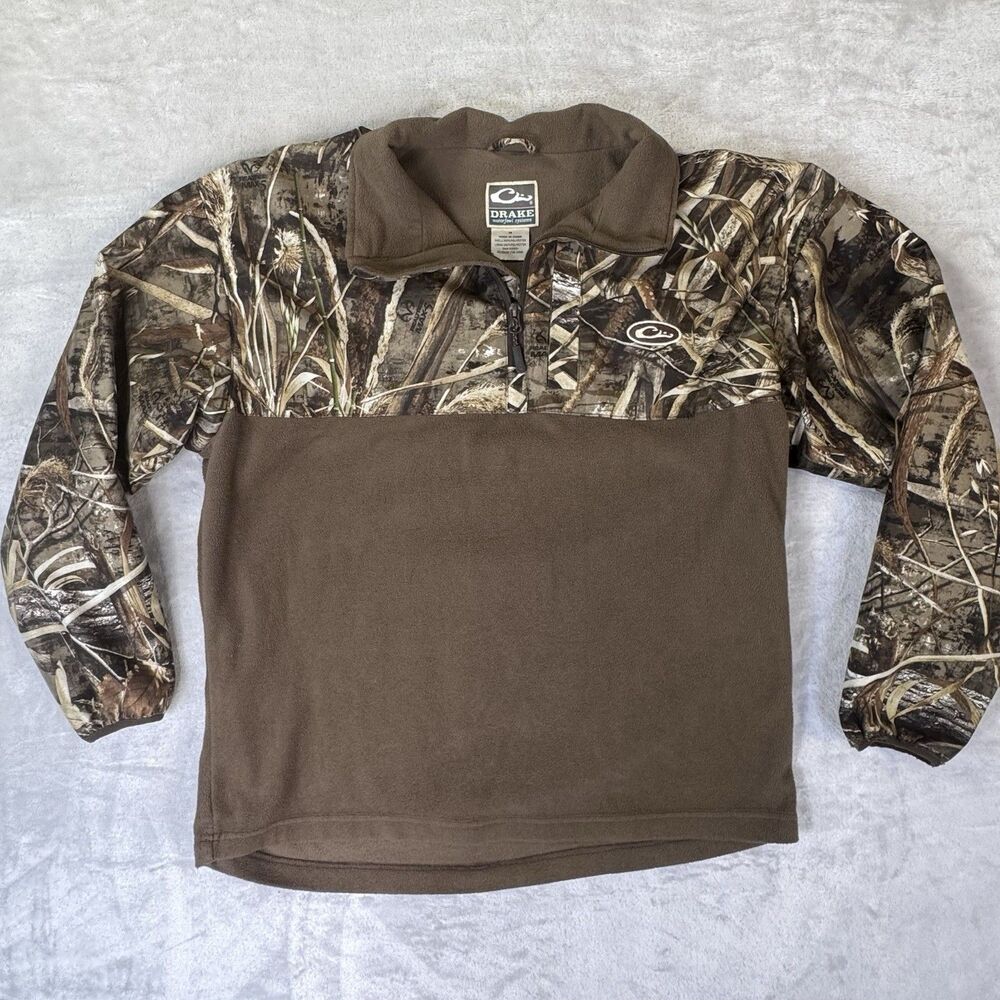 Drake Waterfowl DW7355 Eqwader 1/4 Zip Mossy Oak Shadow Grass Camo Medium